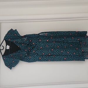 HD in Paris Black and Blue Midi Dress with Red Accents